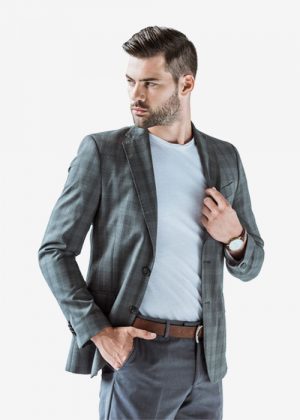 Casual Line Square Blazer Gris